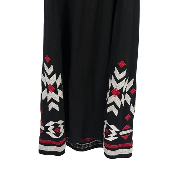 I.N.C Aztec Embroidered Sundress Adjustable Spaghetti Straps M Deep Black Casual - Picture 8 of 8